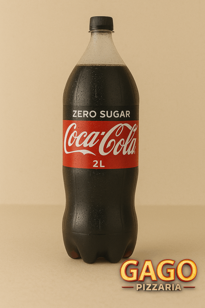 Garrafa de Coca-Cola Zero 2 litros gelada servida na Gago Pizzaria em Osasco SP
