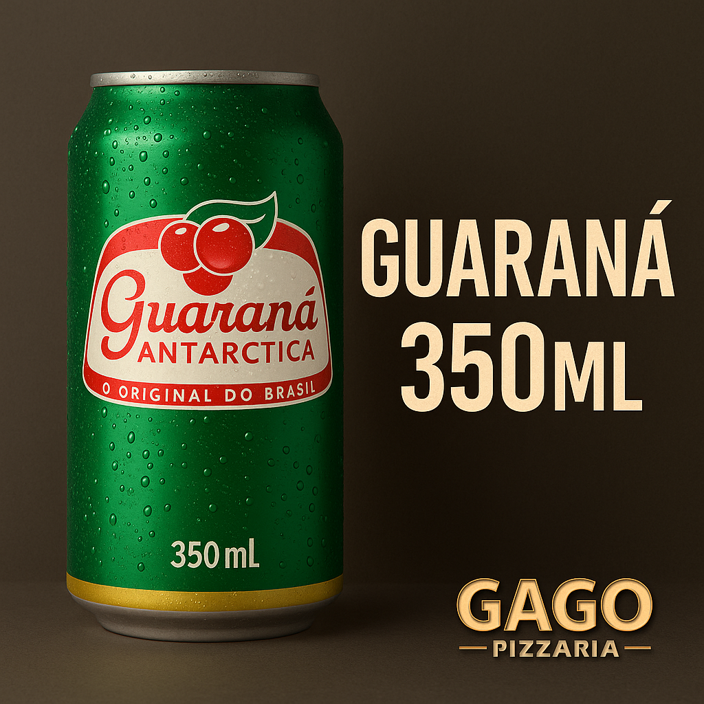 Lata de Guaraná Antarctica 350 ml gelada servida na Gago Pizzaria em Osasco SP
