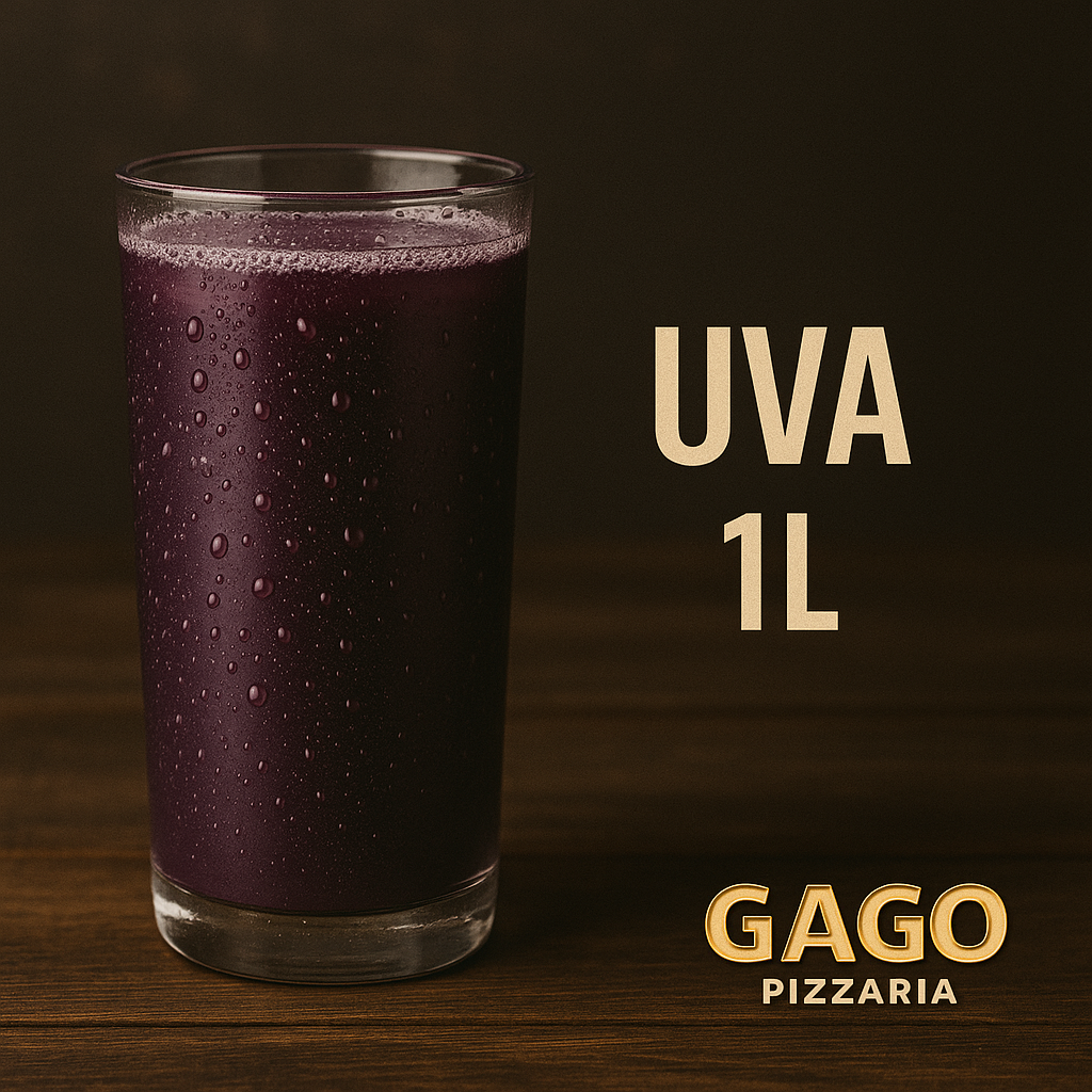 Suco de Uva 1 litro da Gago Pizzaria em Osasco São Paulo — bebida gelada, doce e refrescante para acompanhar pizzas"