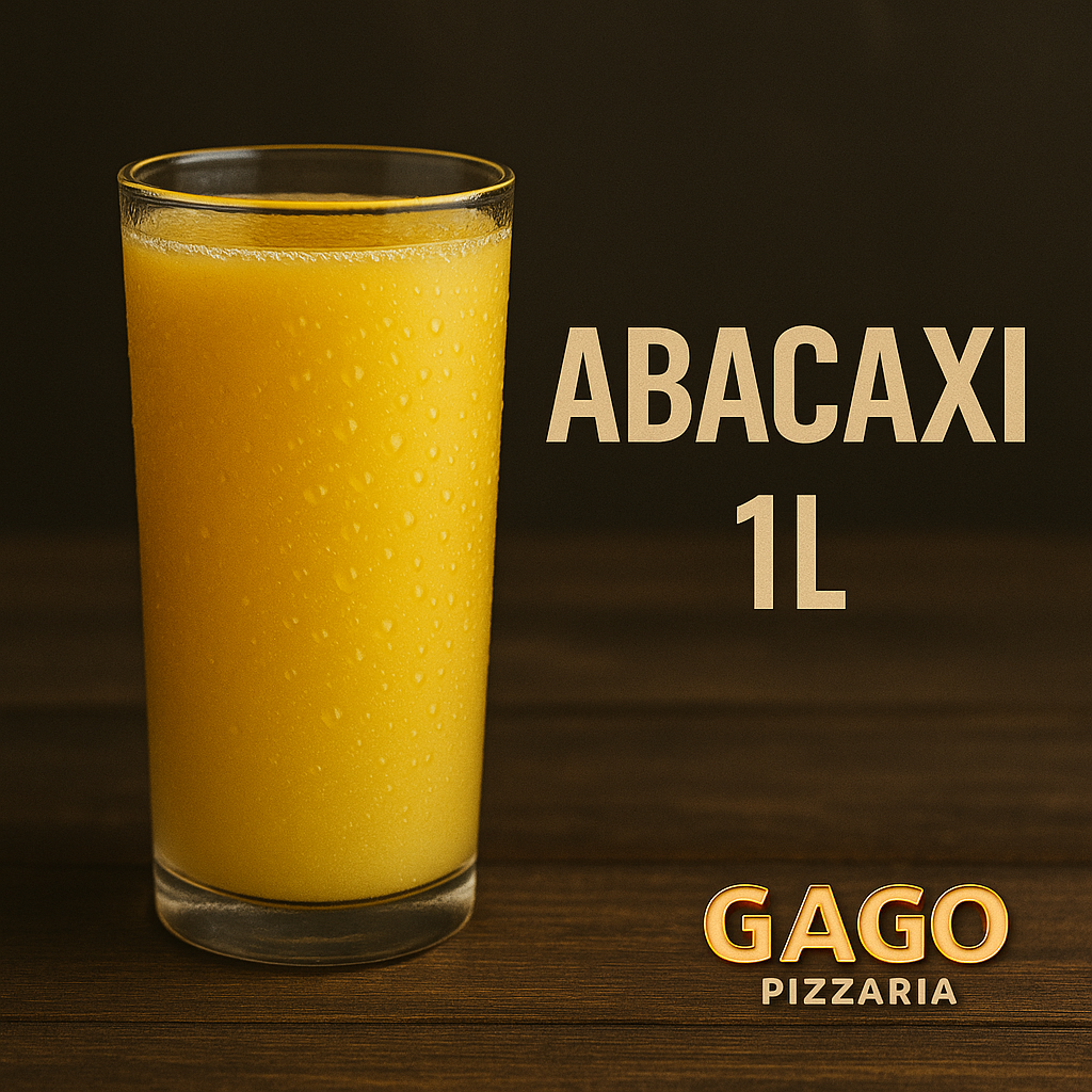 "Suco de Abacaxi 1 litro da Gago Pizzaria em Osasco São Paulo — bebida tropical gelada e refrescante para acompanhar pizzas