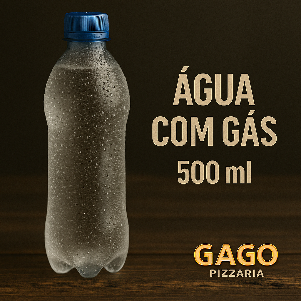 Água com gás 500ml da Gago Pizzaria em Osasco São Paulo — bebida gelada e refrescante para acompanhar pizzas
