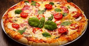 PIZZA MARGUERITA Mussarela, manjericão, tomate e parmesão.